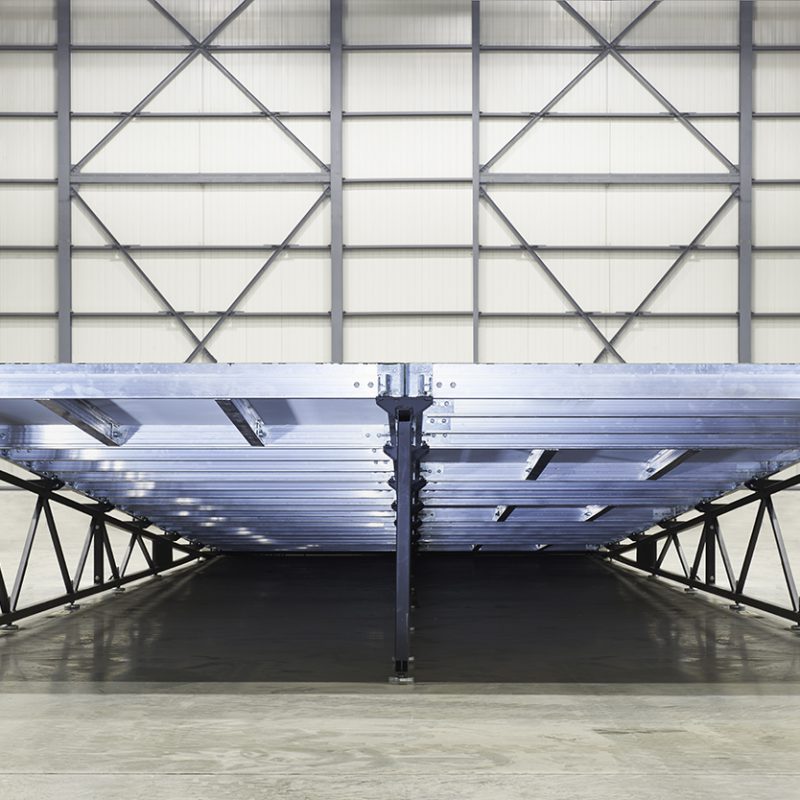 Structure below a stage ramp
